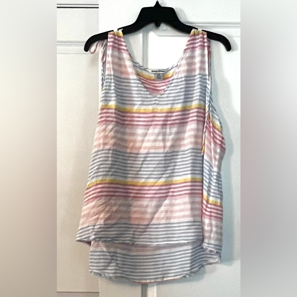 Tommy Bahama Harbour Stripe Shell Tank Top, Linen blend - Picture 3 of 7